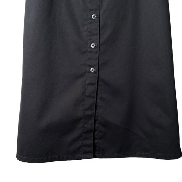 Karen Scott Sport Size 12 Maxi Skirt Button Front Modest Black Longline - Picture 7 of 8